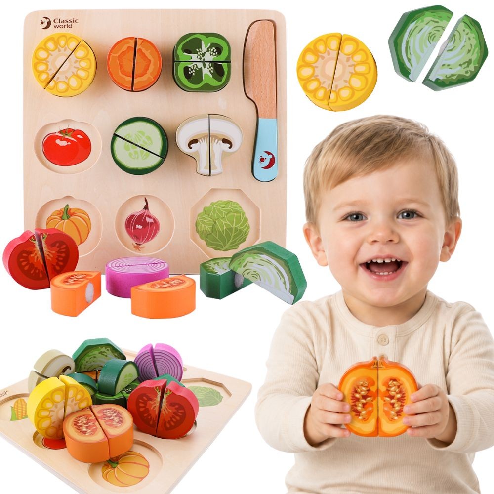 Classic World Wooden Vegetable Chopping Set