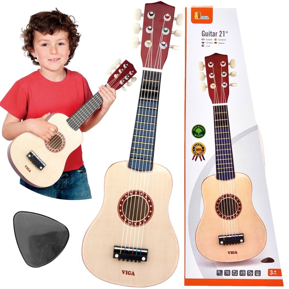 Chitara din Lemn Viga Pentru Copii Natural 21 Inch 6 Corzi