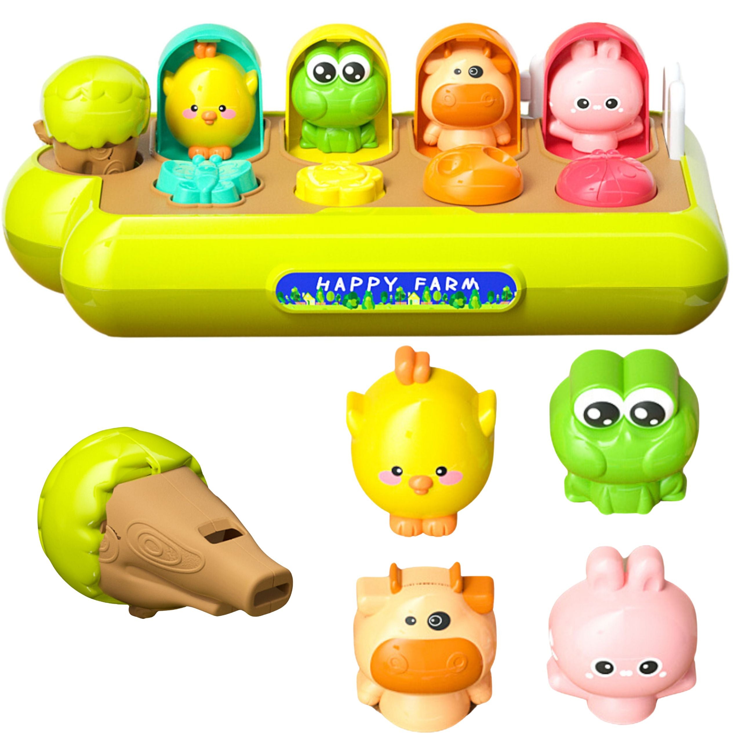 Woopie Бебешка образователна играчка Изскачащи животни Щастлива ферма