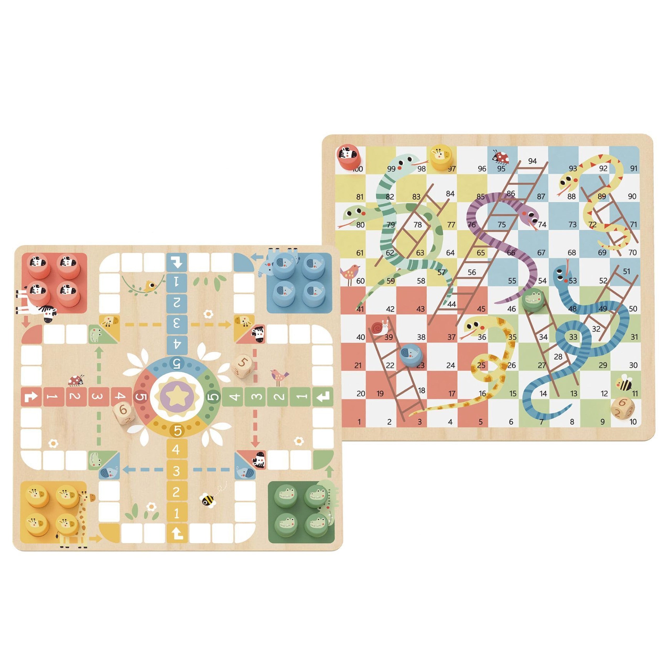 Woopie Green Logic Board Games 2 In 1 Ludo + Snakes And Ladders
