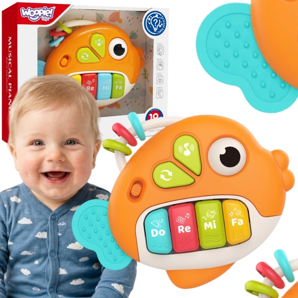 Woopie Baby Interactive Piano Fish Organ Musical Sounds Light 18m+