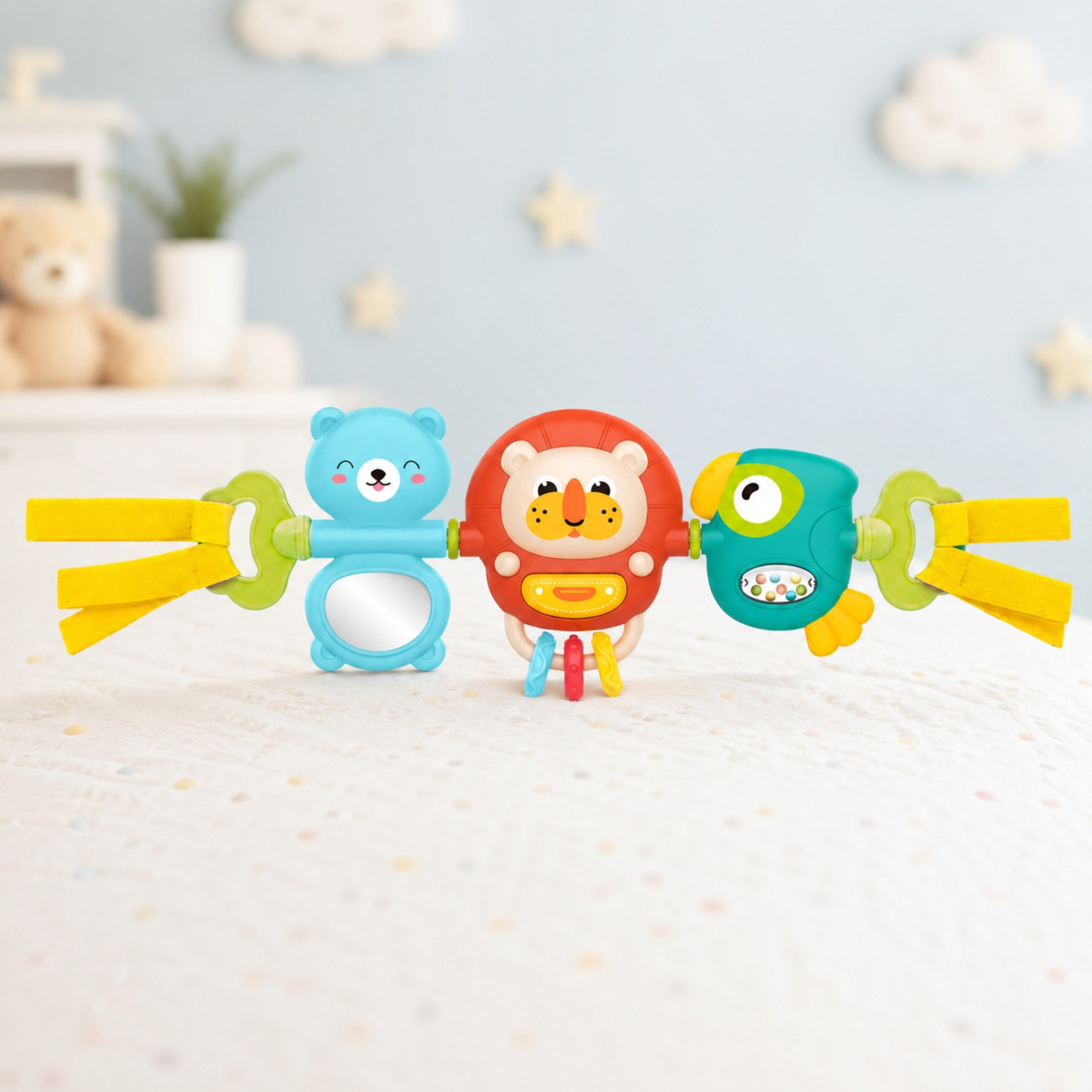 Woopie Baby klapvogn vedhæng Crib Sensory Playing Rangle Spejl 6m+