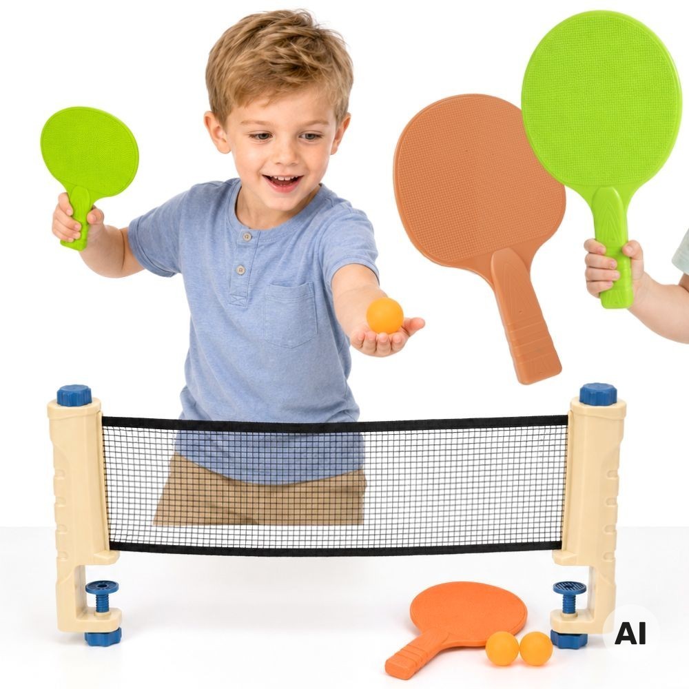 Woopie Bordtennissæt med net 6 stykker bordtennis