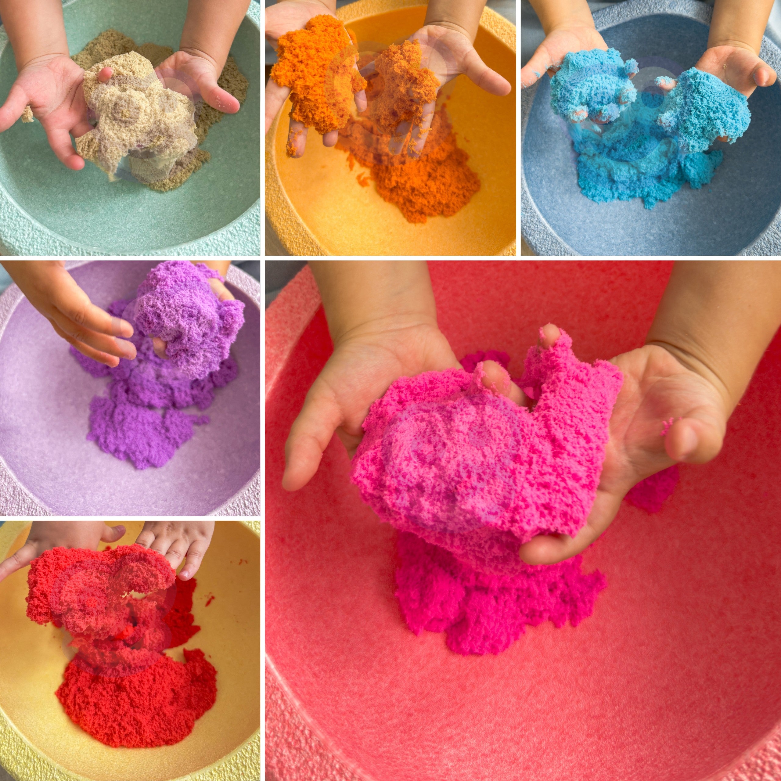 Woopie Kinetic Sand 6 Colors 1.2 Kg Restaurant Table Set With Molds