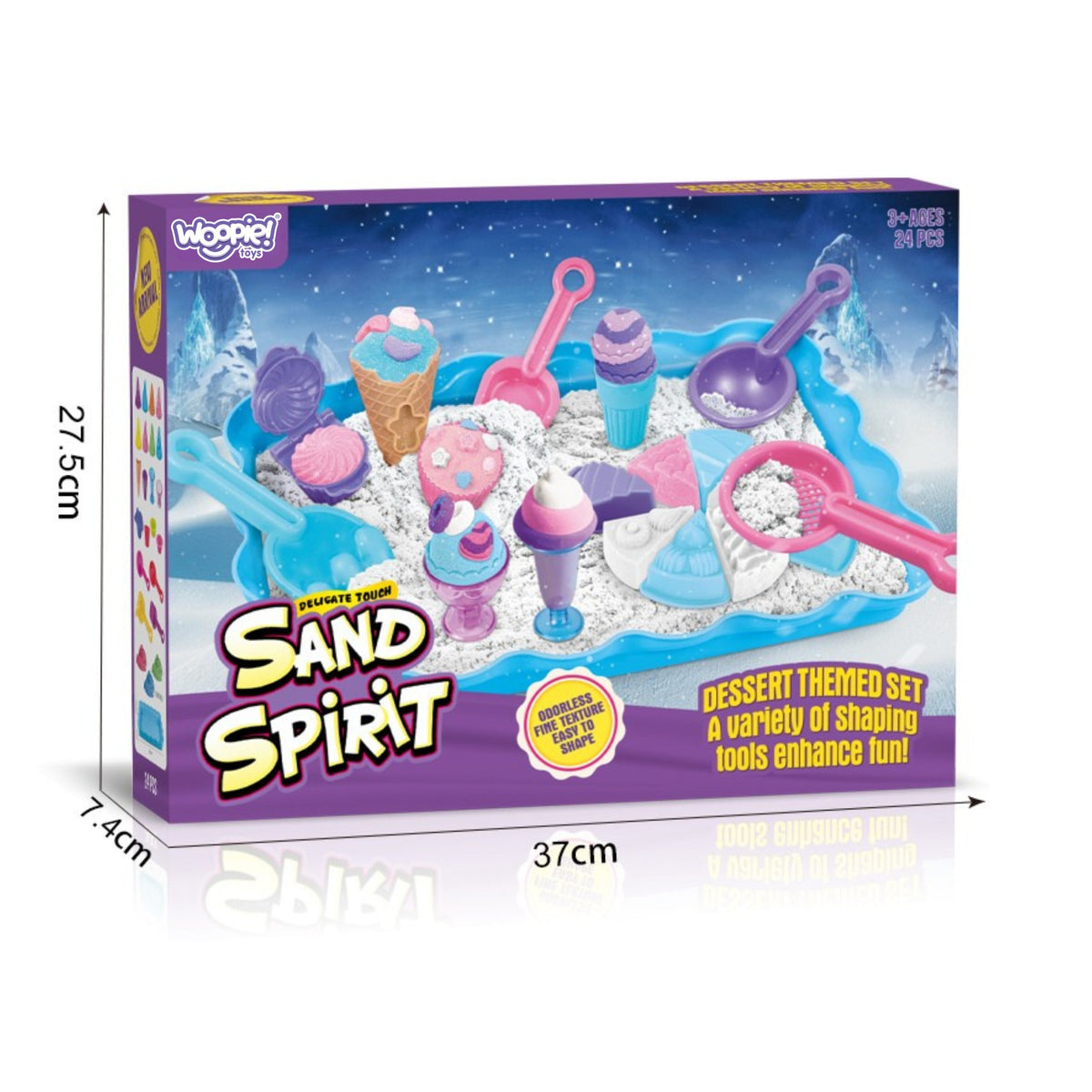 Woopie Sand Fairy Kinetic Sand Set Glassbar Desserter 24st
