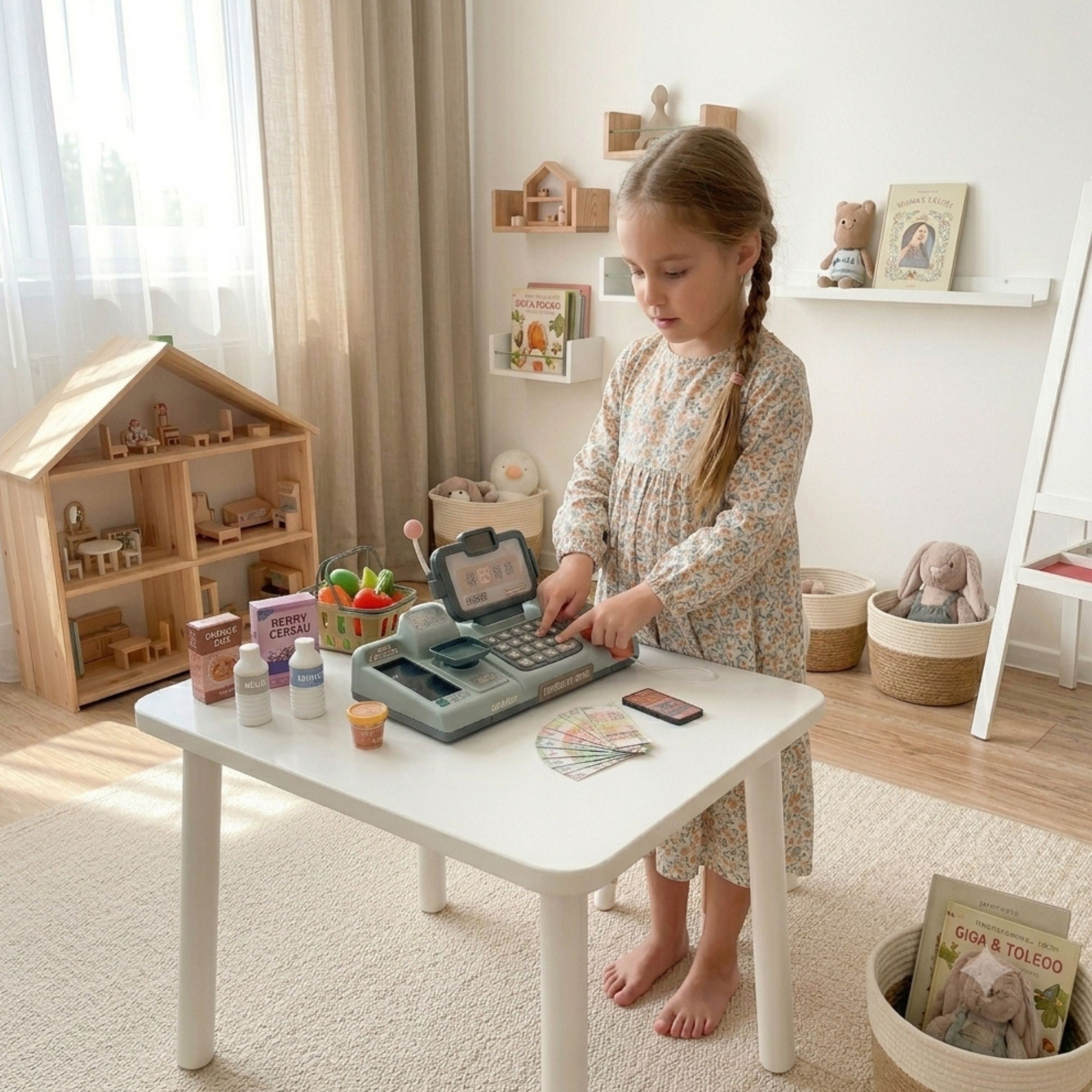 Woopie Kids' Cash Register Scanner Scale Microphone + 25 Accessories