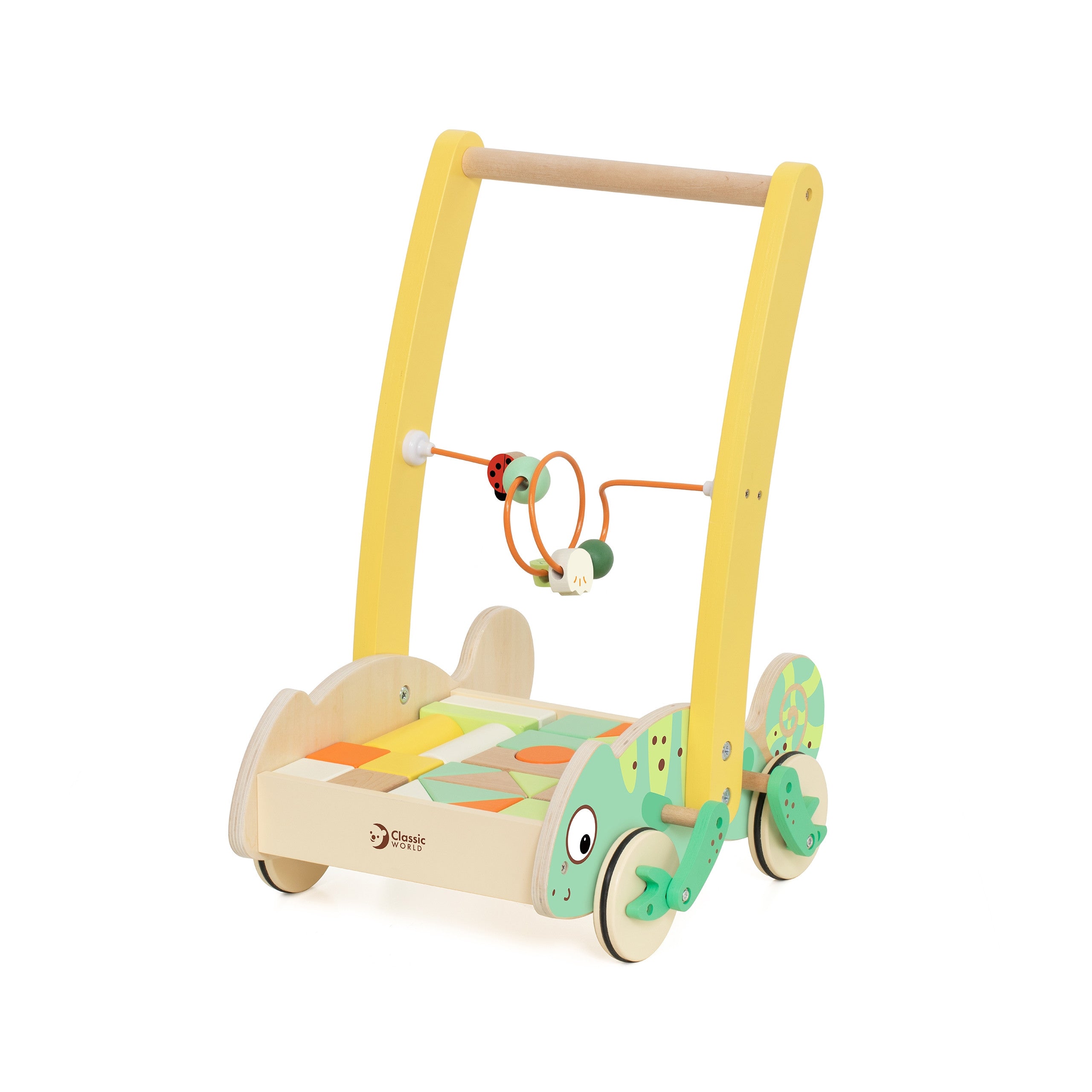 Classic World Wooden Chameleon Walker With Blocks