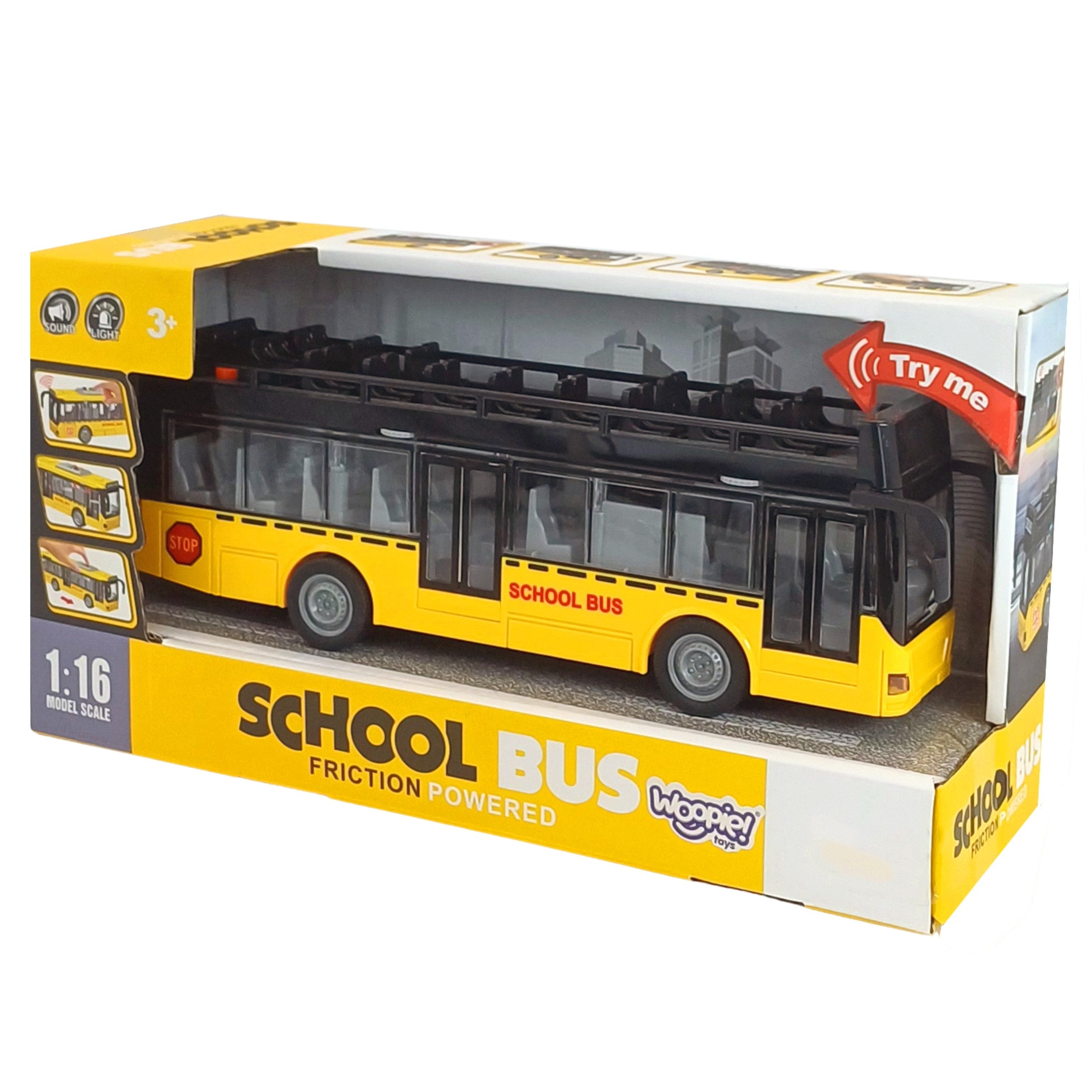 Ônibus Woopie com luzes e portas que abrem