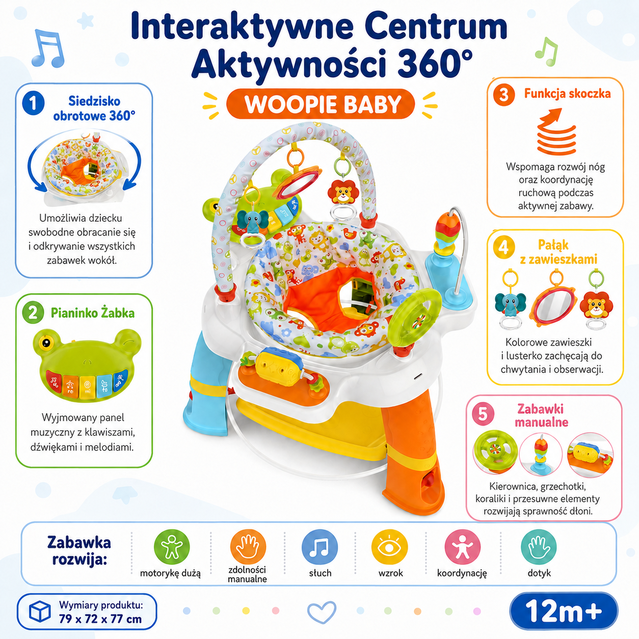 Woopie Baby otočné sedadlo Interaktívne centrum aktivít 12m+
