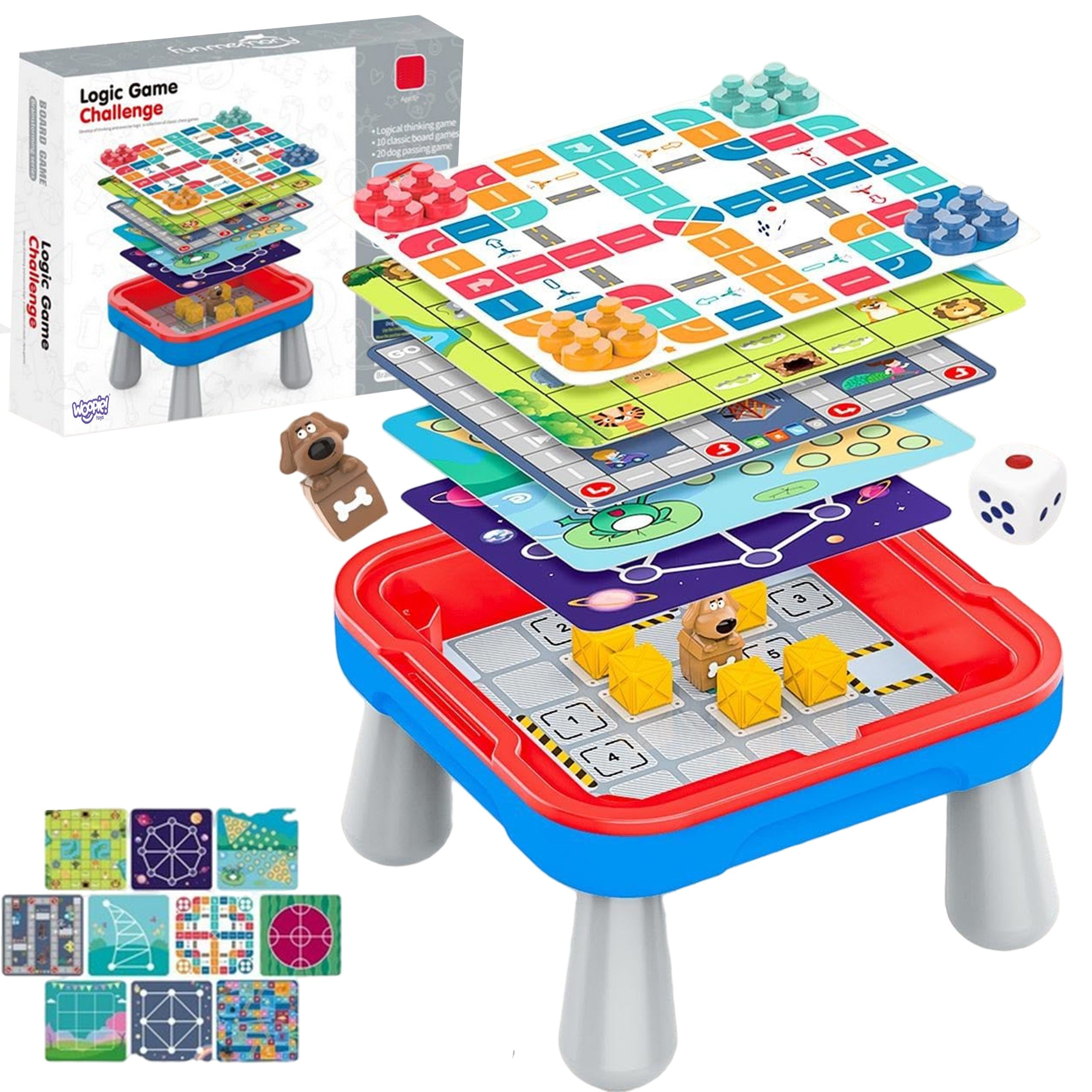 Woopie Logic Board Game Table 65 pièces ensemble 10-en-1