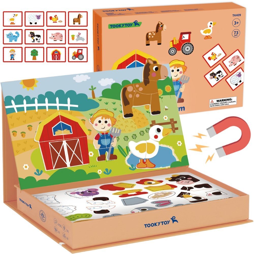 Tooky Toy Magnetické Puzzle Farm Puzzle