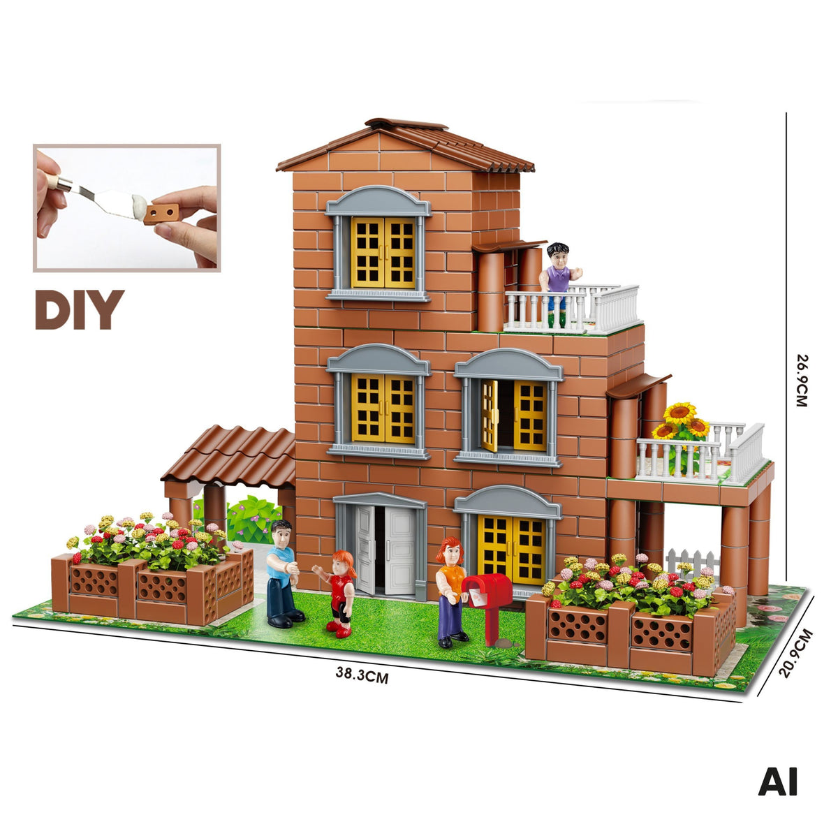 Woopie Brick Villa Construction Set 454 pezzi Piccolo architetto