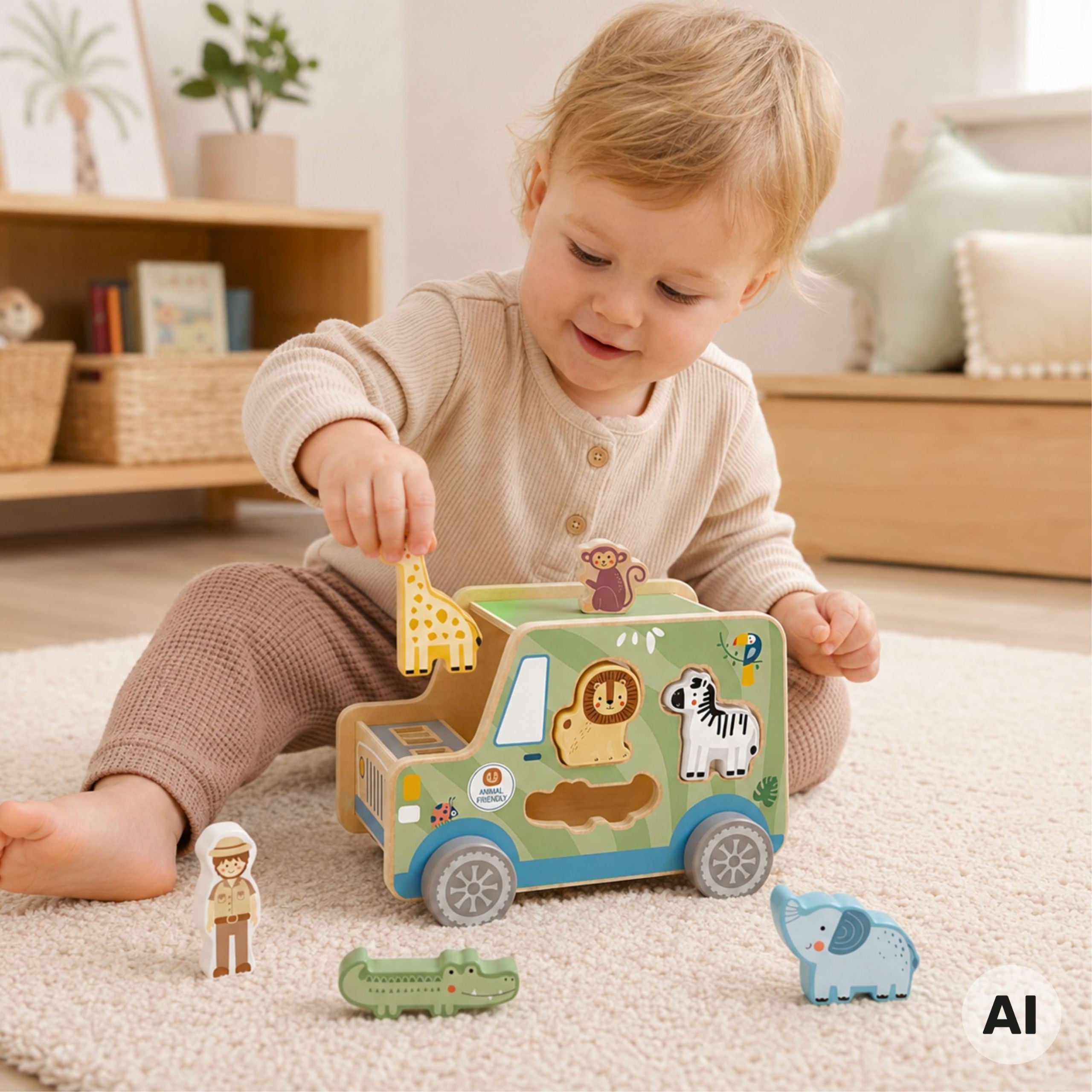Tooky Toy Safarii Cube d'activité en voiture