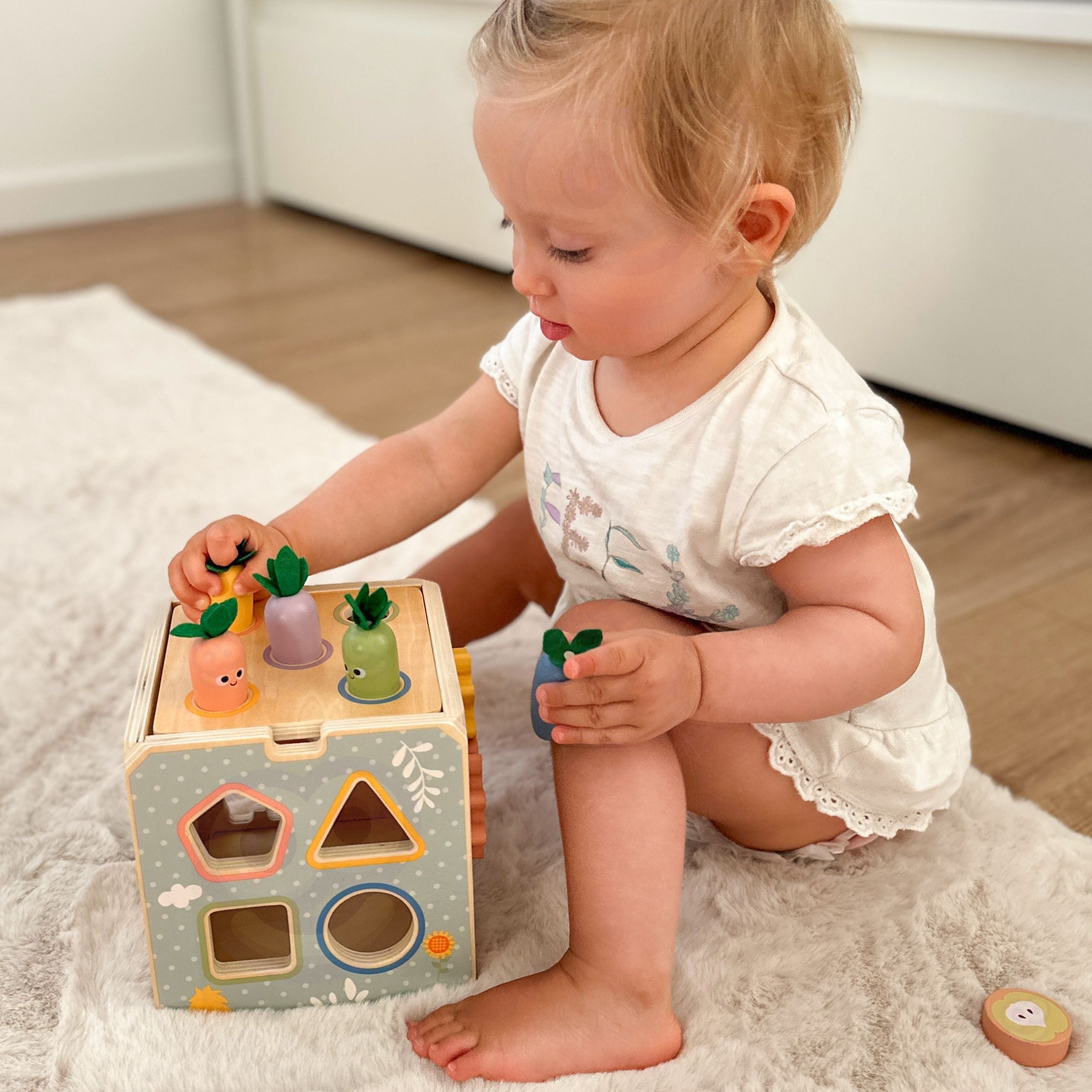 Tooky Toy Wooden Spring Educational Cube 5-in-1