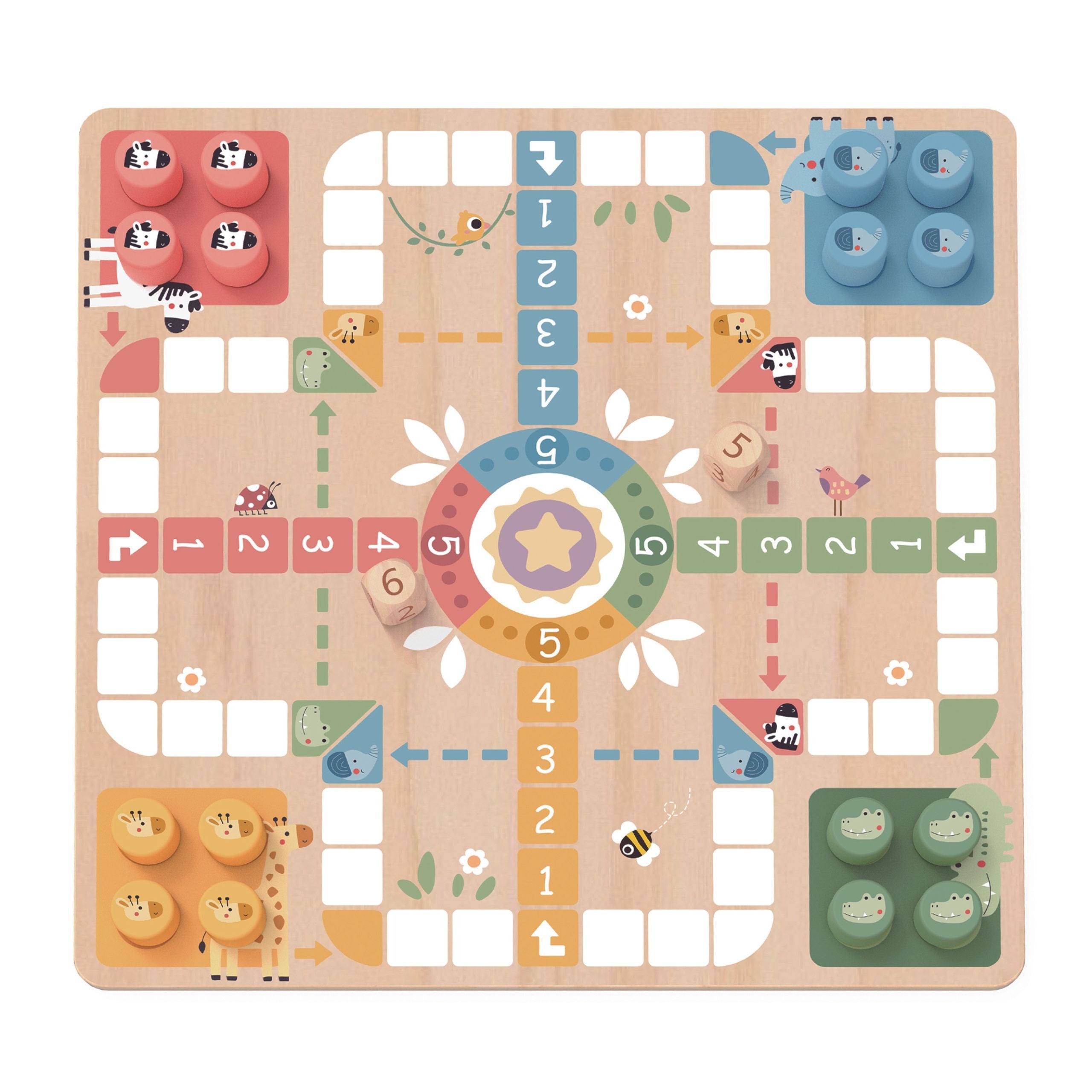 Woopie Green Logic Board Games 2 In 1 Ludo + Snakes And Ladders