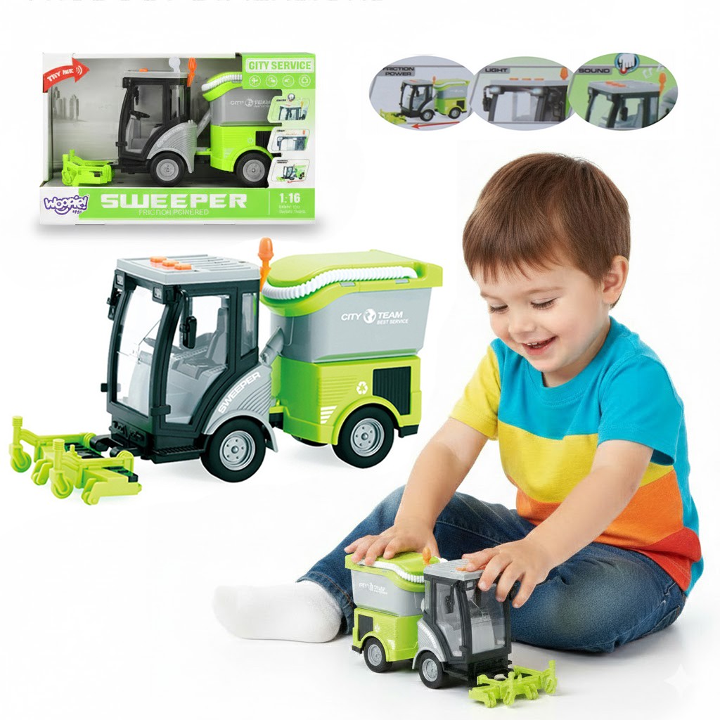 Woopie City Sweeper 1:16 Grüne Sound- und Lichteffekte