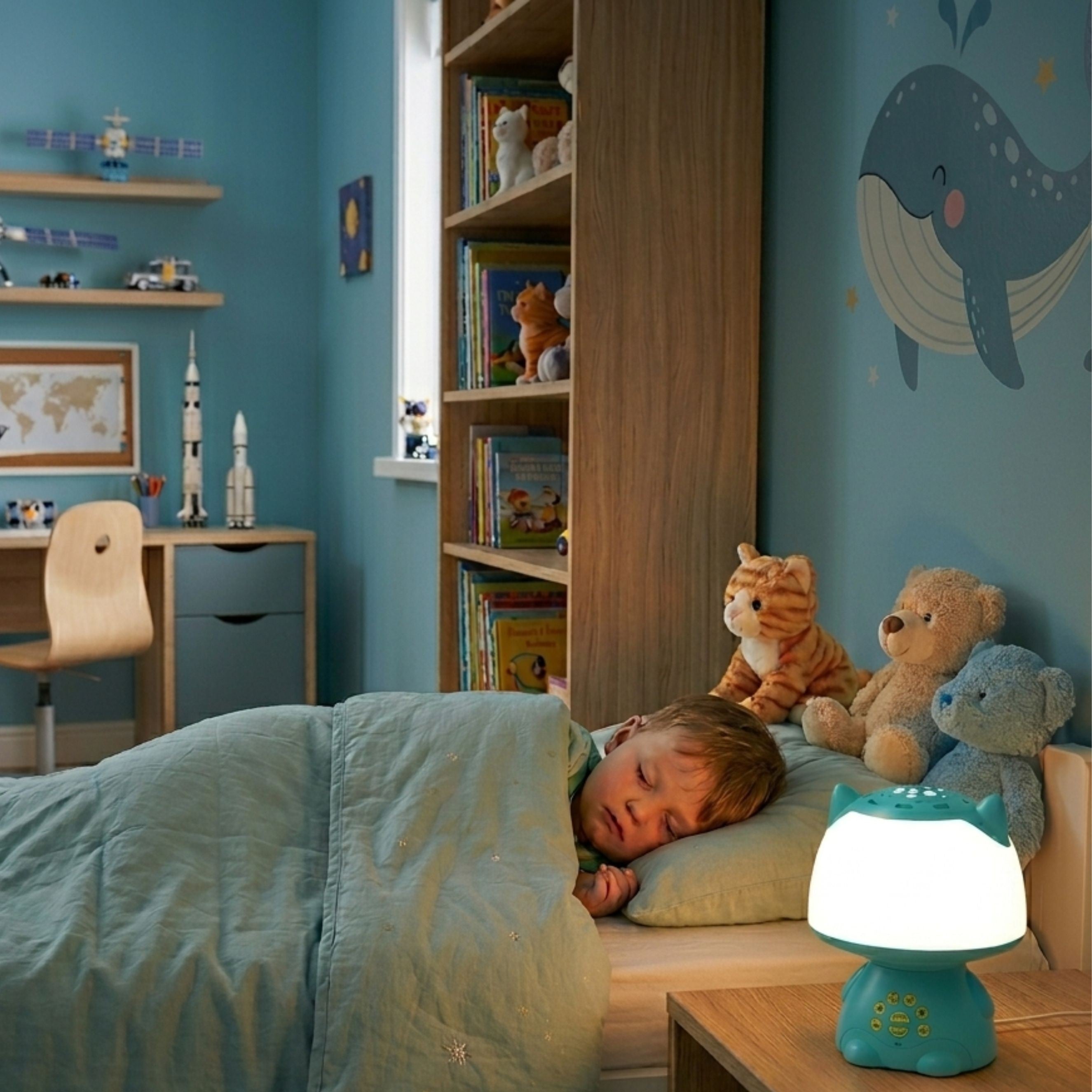 Woopie Lampe Rgb Multifonctionnelle Haut-Parleur Bluetooth Karaoké Modulateur Vocal Carte SD Aux Turquoise