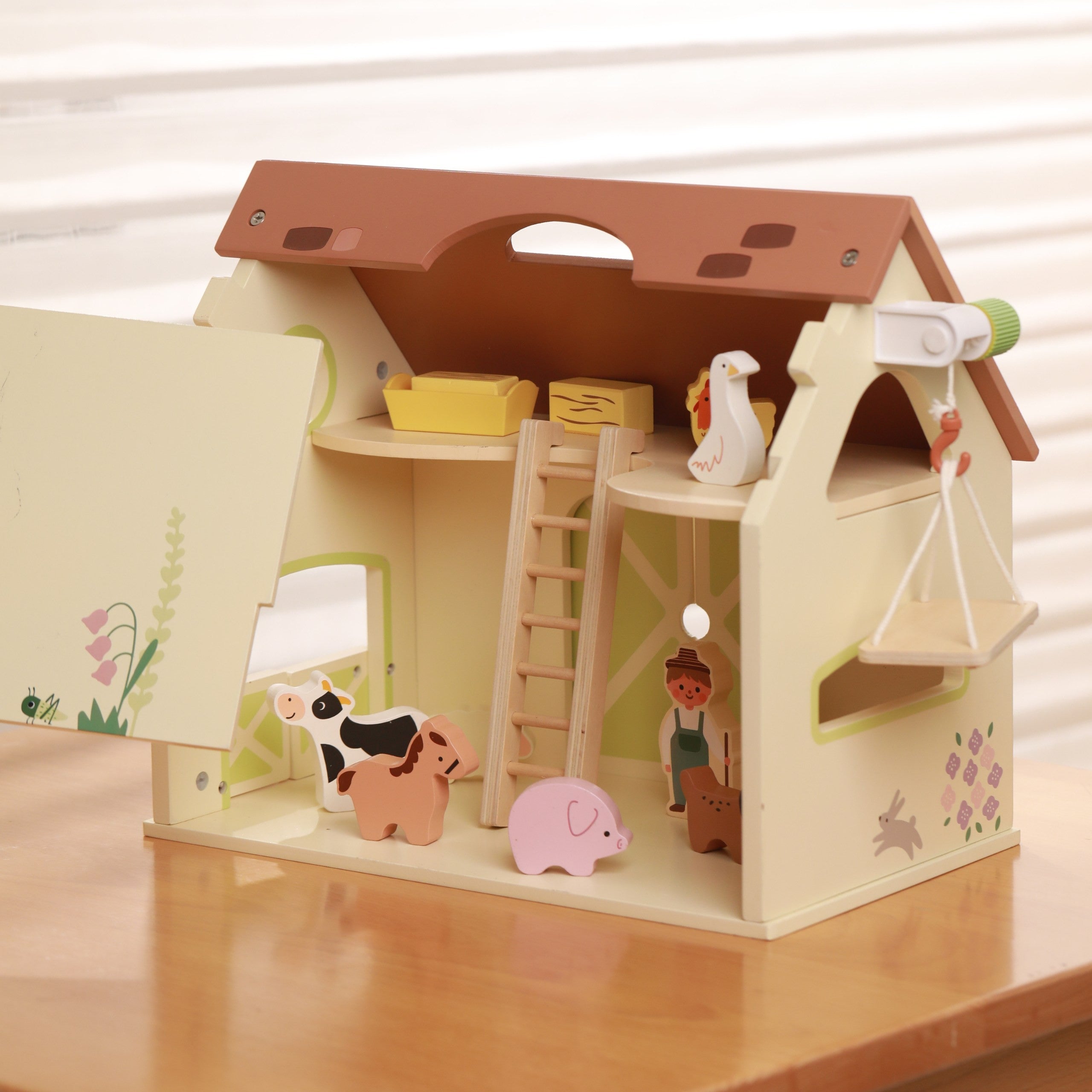 Classic World Wooden Farm House Vintage Figure Set 17 Pcs.