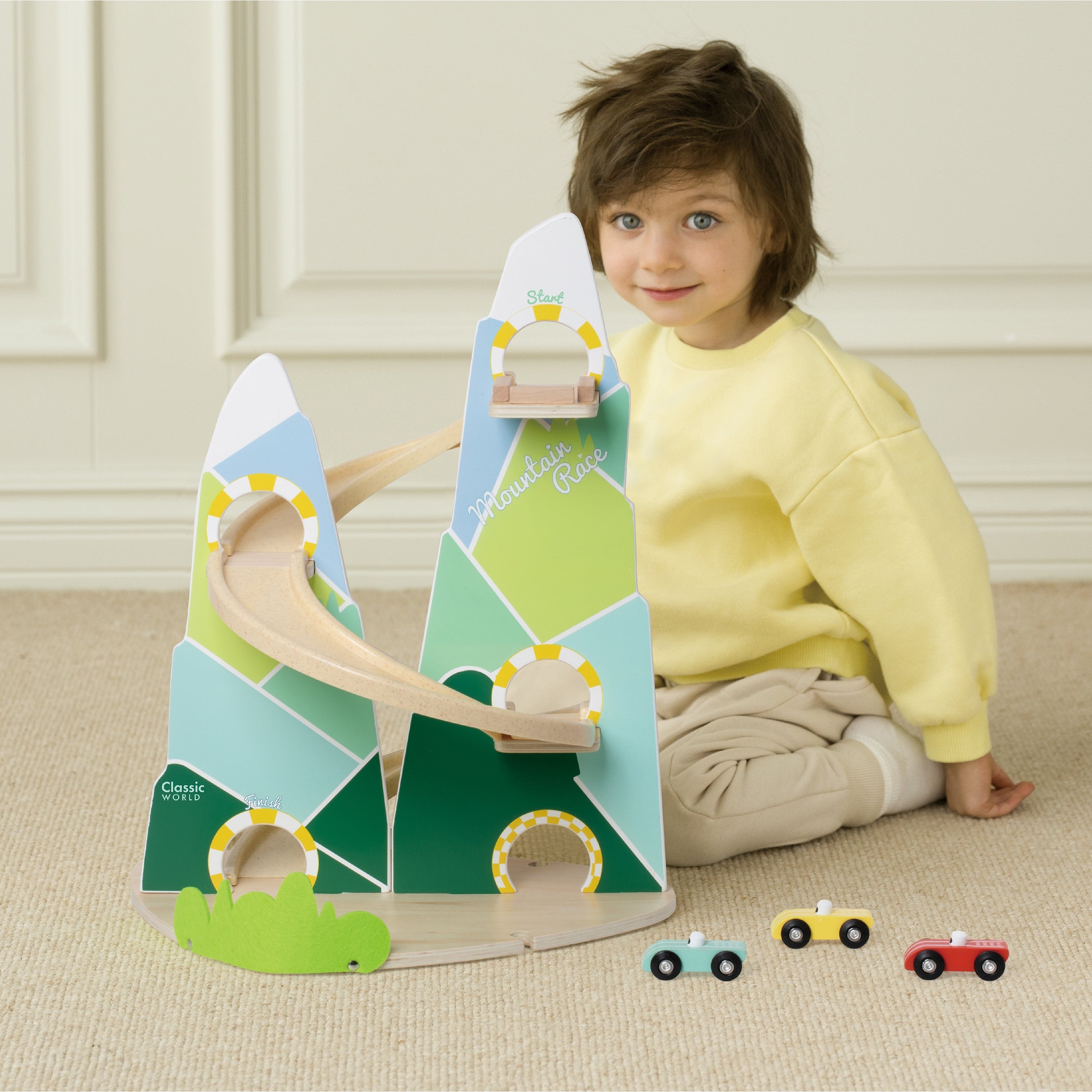 Classic World Wooden Car Track Mountain Race
