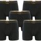 Боксерки Cr7 Men Cristiano Ronaldo Boxershort 5-pack Black-gold Black