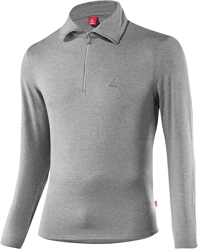 Camiseta térmica para hombre Löffler Transtex Zip-rolli Basic Cf Men Grey 2xl