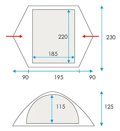 Loap Trend 3 Tent For 3 Persons Grey