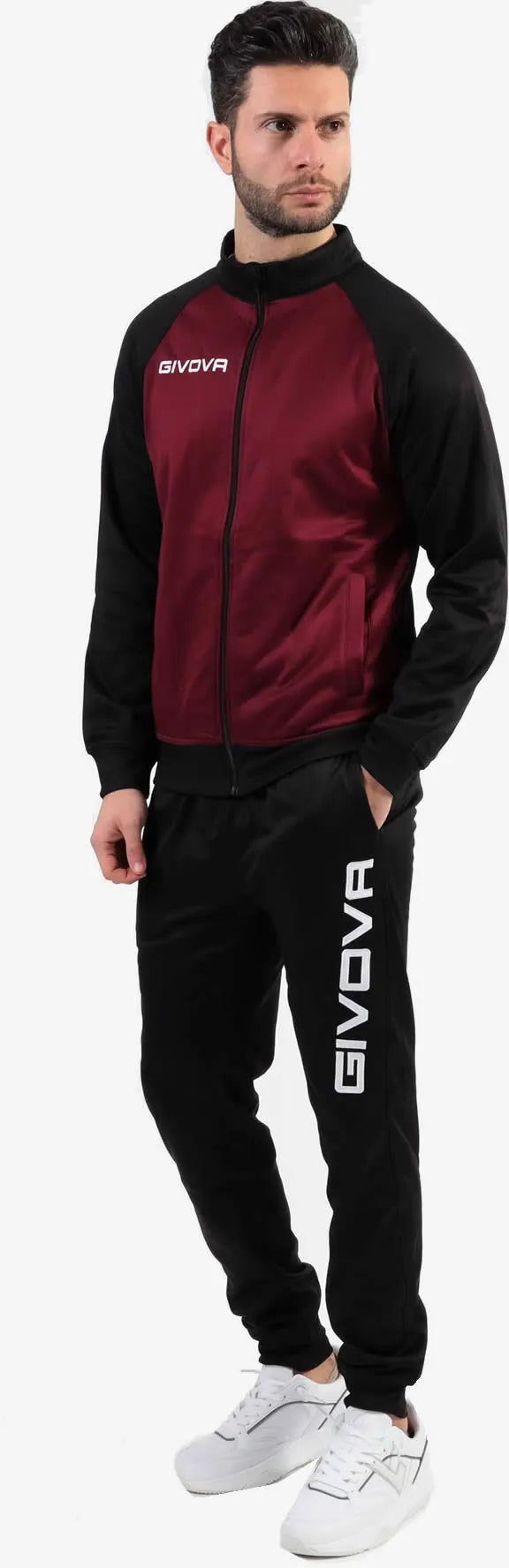 Zestaw sportowy givova cuba bordowo-czarny bordowy s