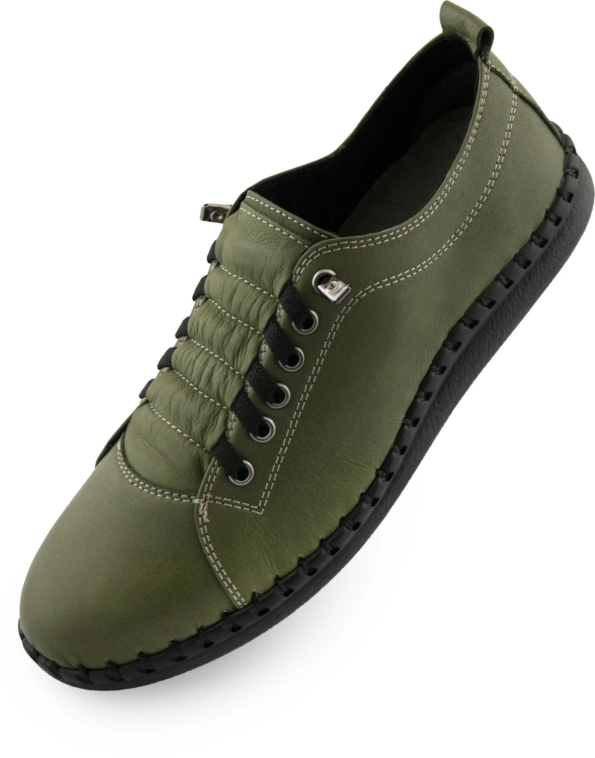 Women's Leather Shoes Nell M6019 Dark Olive Green
