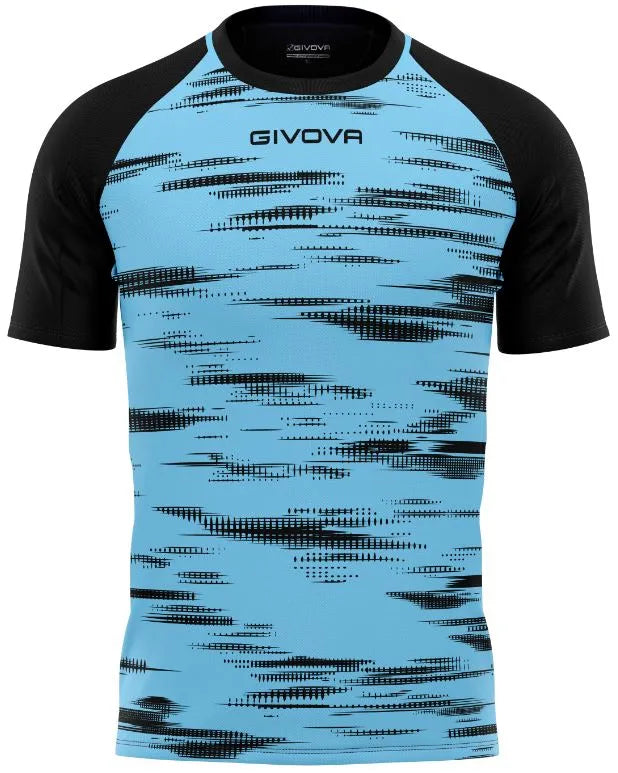 T-shirt sportiva Givova Pixel Sky-nera Blu