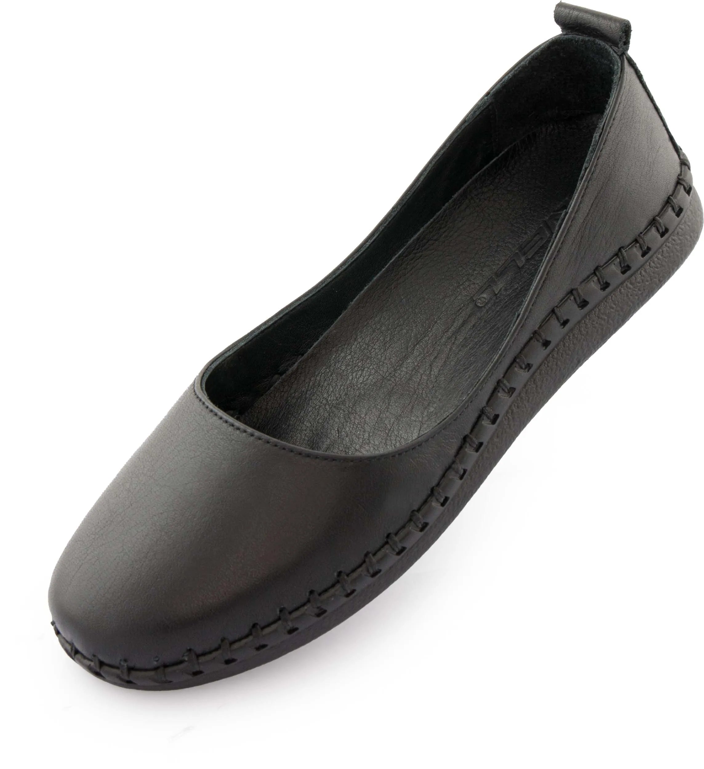 Women's Leather Ballerinas Nell Black