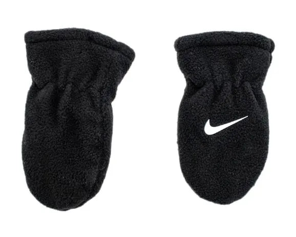 Leagann hata agus lámhainní Nike leanbh dubh