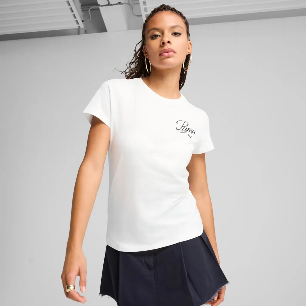 Puma Ess Script T-shirt pour femme Blanc