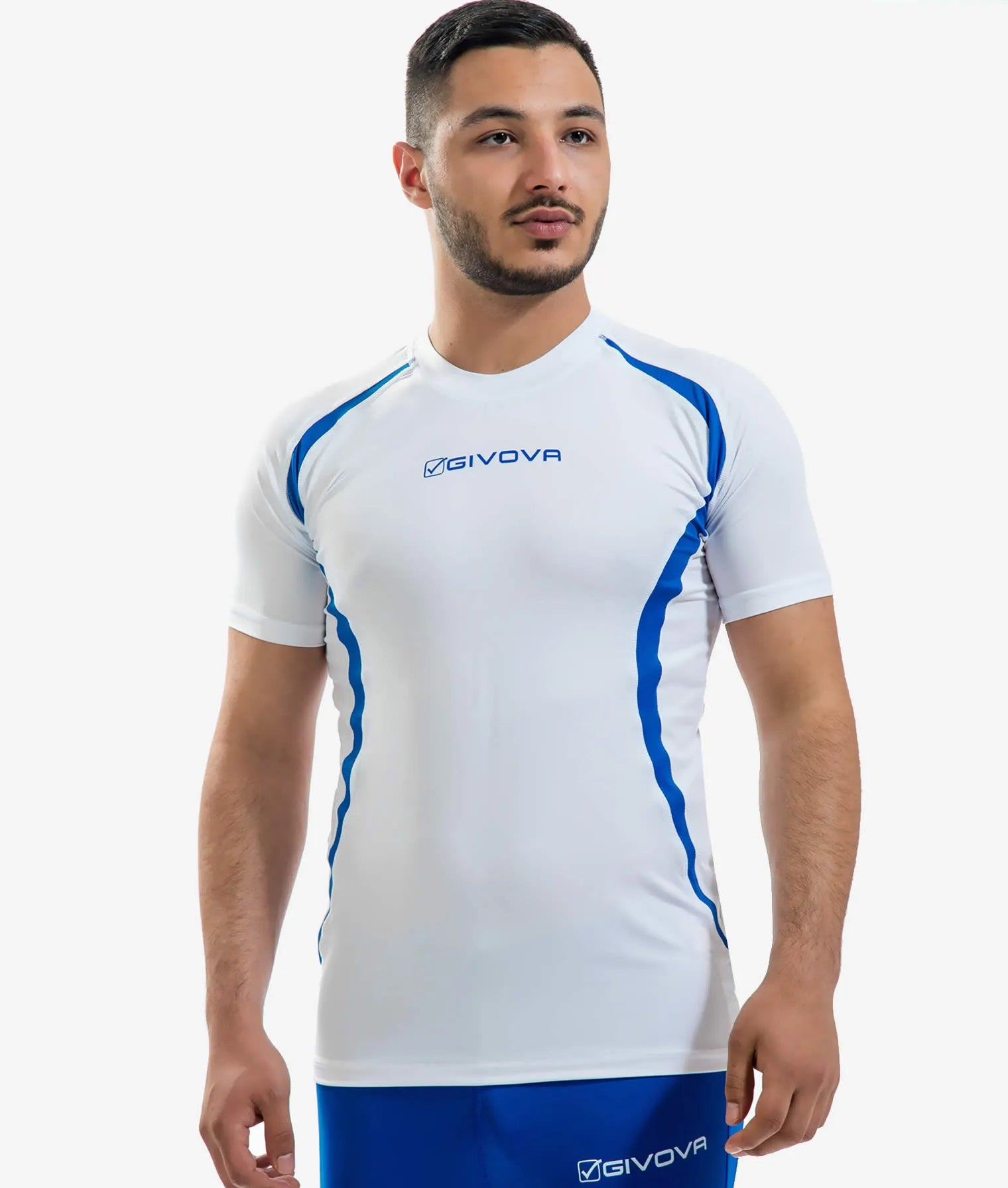 Running T-shirt Unisex Givova Running White-royal White