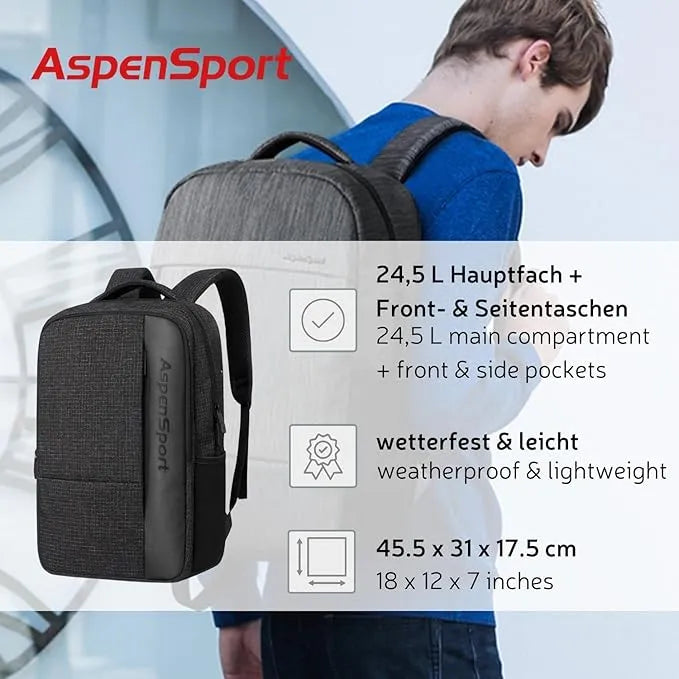 Batoh Aspensport Batoh 24,5 L Black Chechered Black