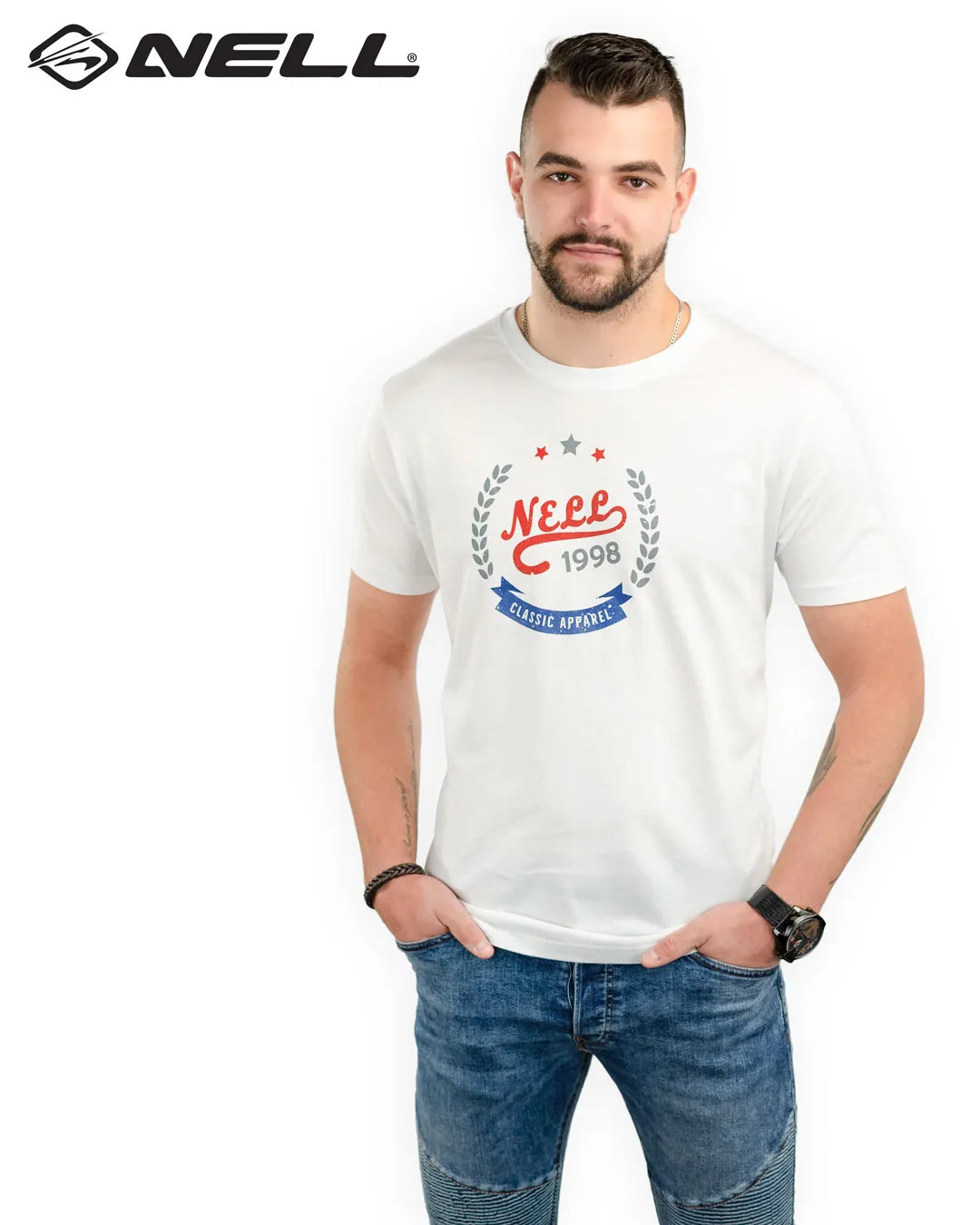 Herr t-shirt nell alvar vit 2xl