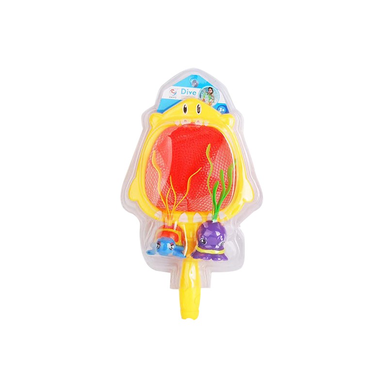 Angel-Wasserkescher + 2-Fische-Set, mehrfarbig