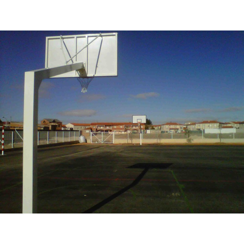 Fixed Single-tube Basketball Hoop Set 140x140 Mm With Anchor Base 2.25 M Projection