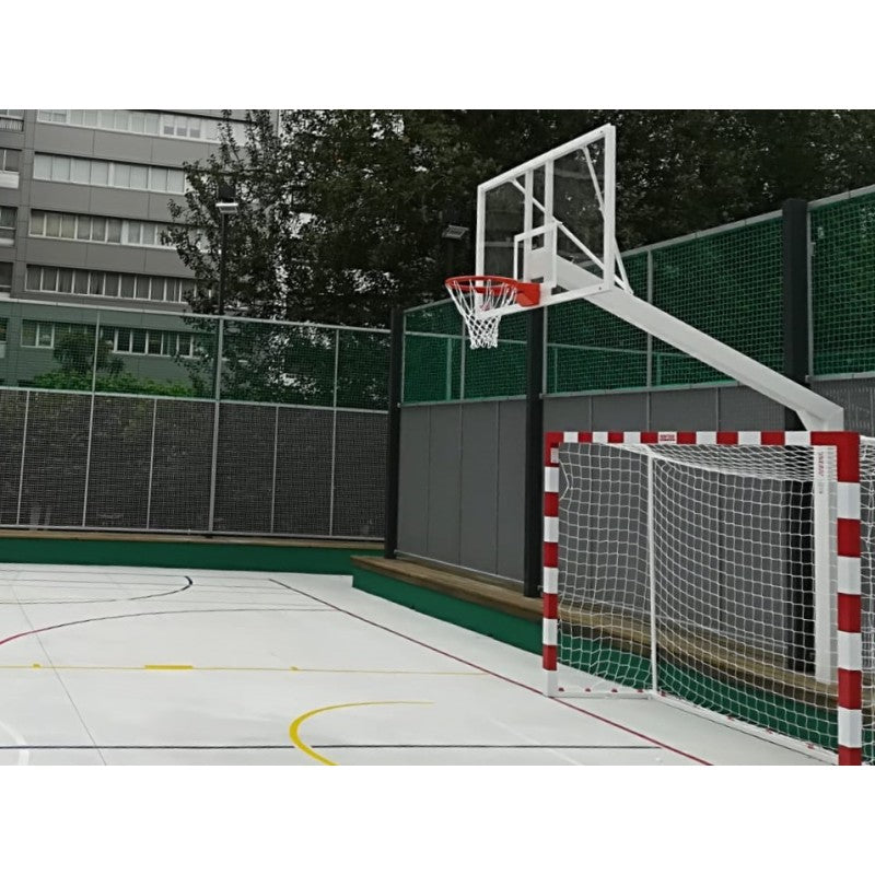 Fixed Single-tube Basketball Hoop Set 140x140 Mm With Anchor Base 2.25 M Projection