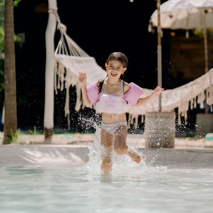 Swim Essentials Puddle Jumper - Pink - Blomstermarked - 2/6 år