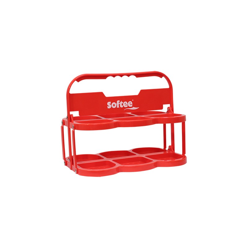 Portabottiglie pieghevole Deluxe per 6 bottiglie Rosso