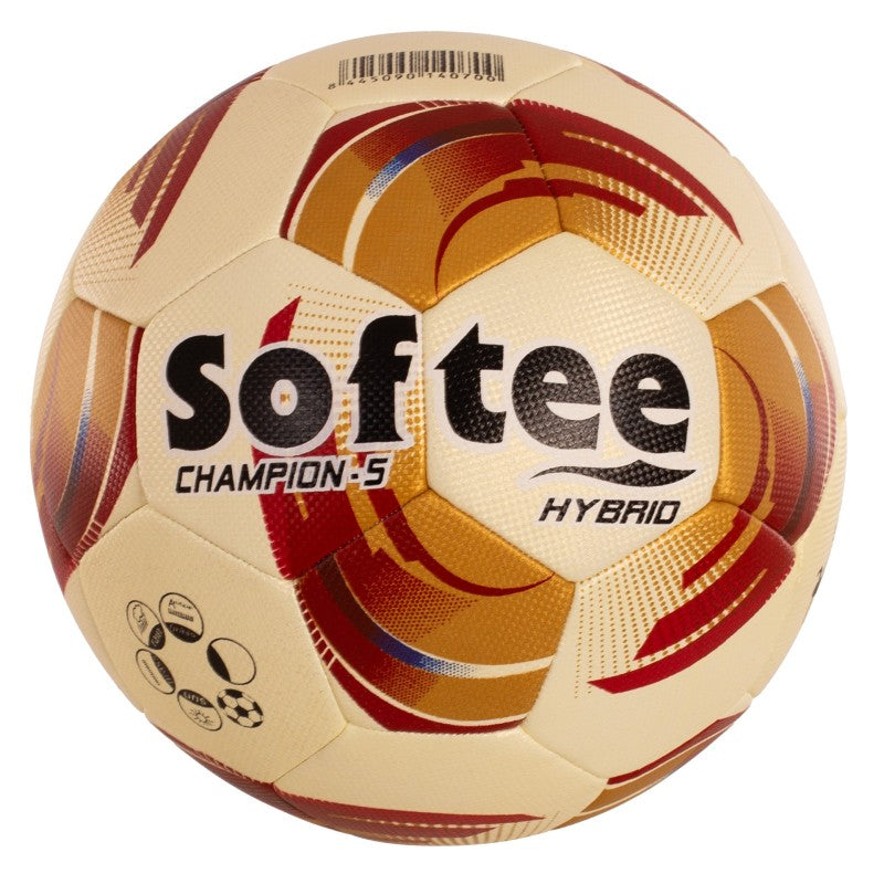 Pallone da calcio Softee Champion Taglia 5 Blanco/Dorado FÚTBOL 11