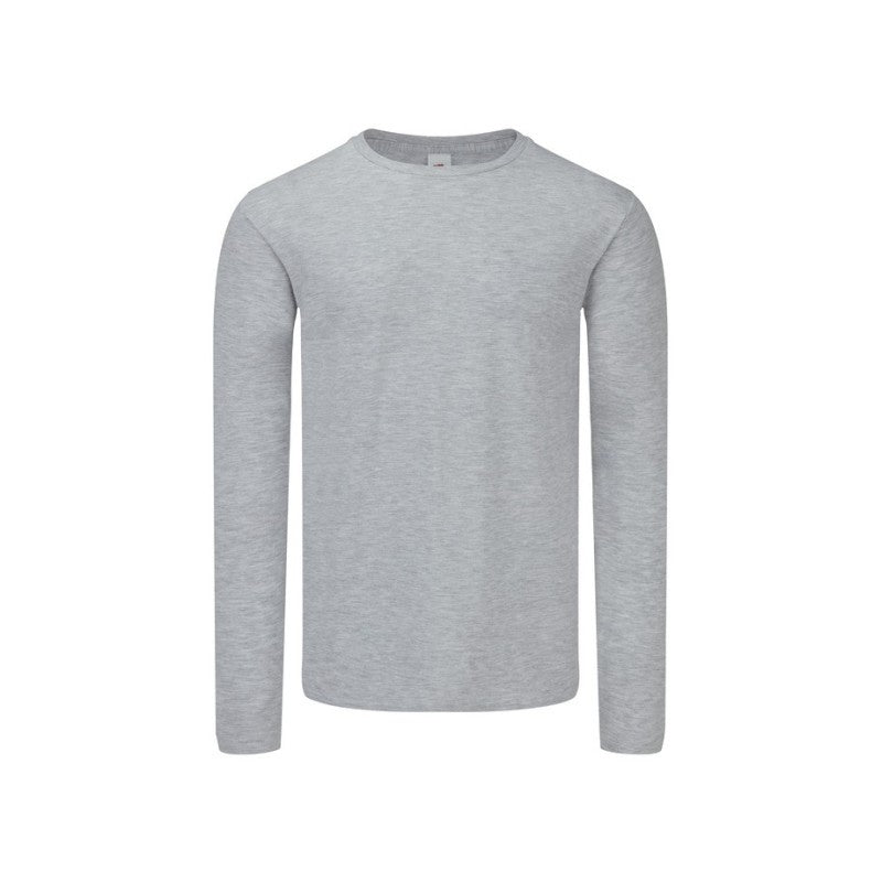 Camiseta Fruit Of The Loom Iconic 150 Classic Manga Larga Gris