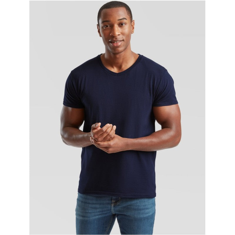 Fruit Of The Loom Iconisch 150 T-shirt met V-⁠hals Marino Oscuro