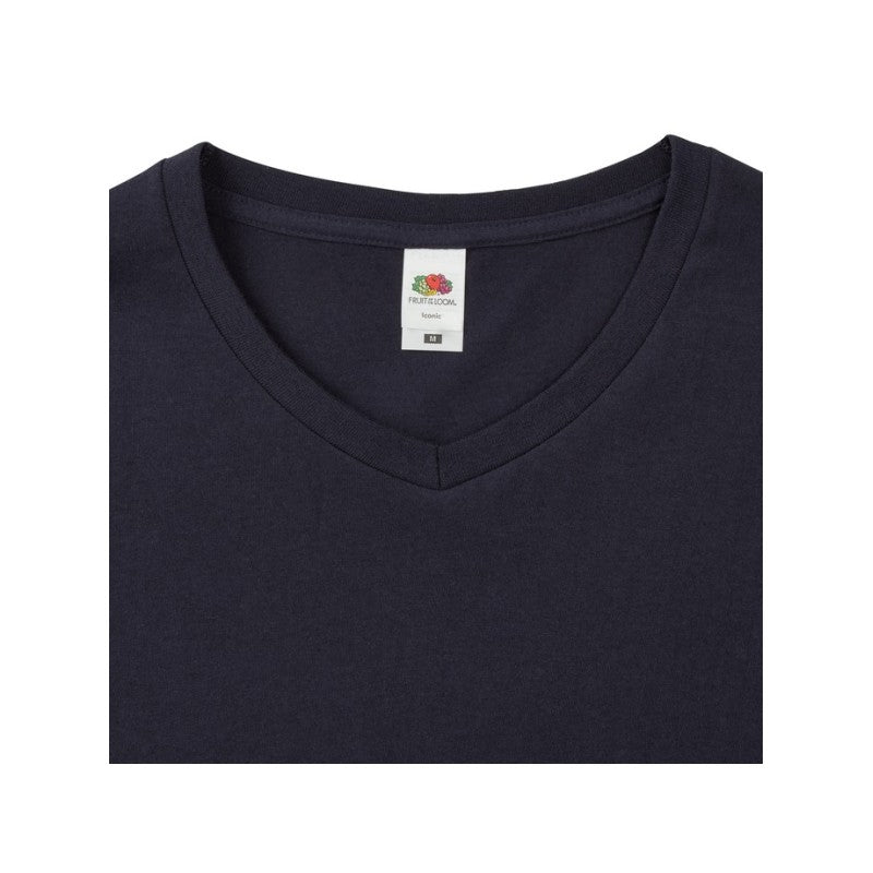 Тениска Fruit Of The Loom Iconic 150 с V-образно деколте Negro