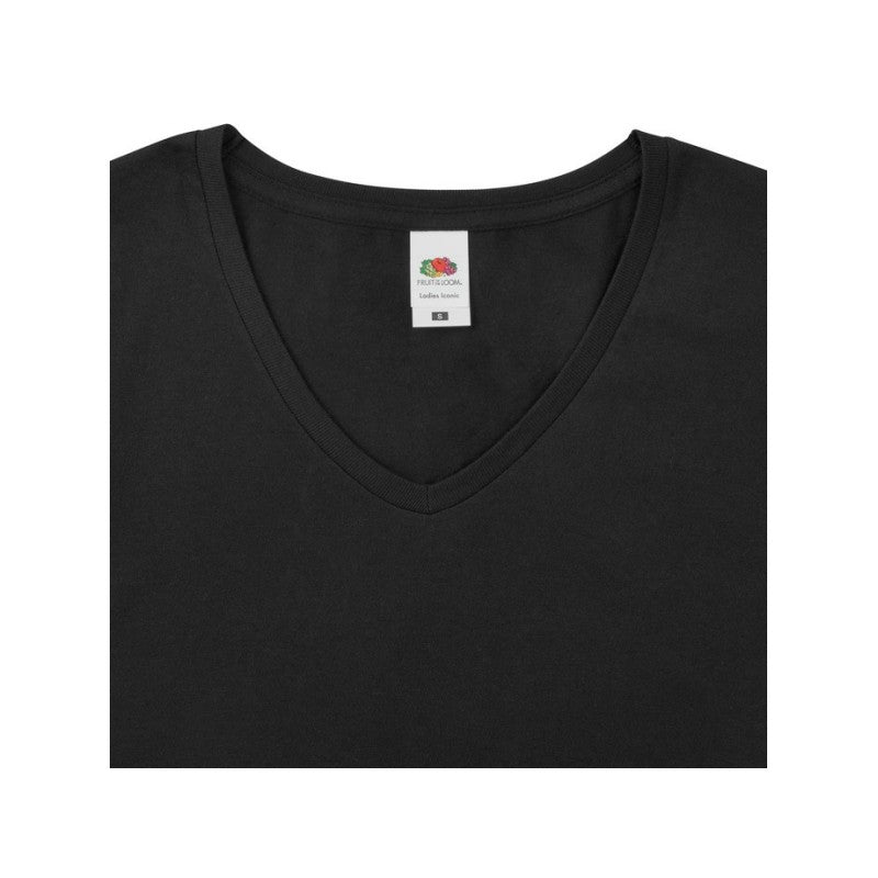 Fruit Of The Loom Ladies Iconic 150 V-hals T T-sirt Fucsia