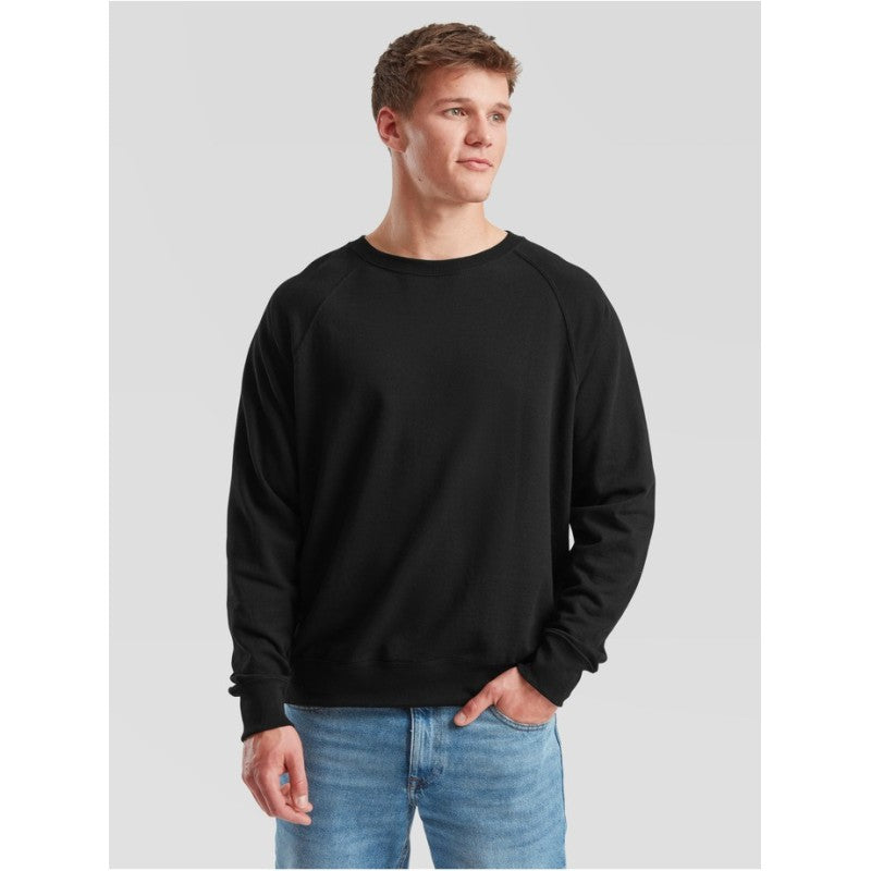 Fruit Of The Loom Lichtgewicht Raglan Sweat Sweatshirt Zwart