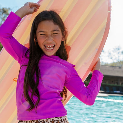 Swim Essentials Uv Swimming T-shirt Long Sleeves - Purple - Wild Fucsia