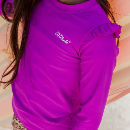 Swim Essentials Uv Swimming T-shirt Long Sleeves - Purple - Wild Fucsia