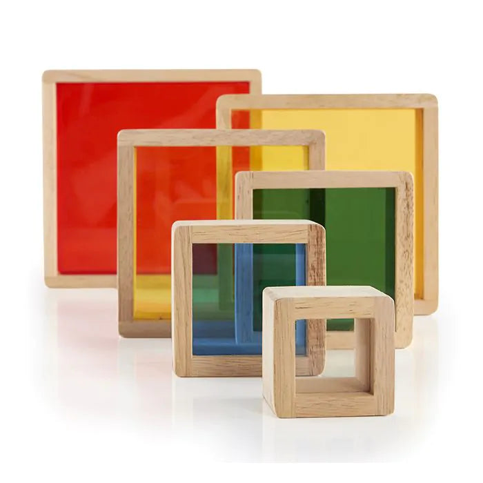 GuideCraft Rainbow Block Pyramid Stacking