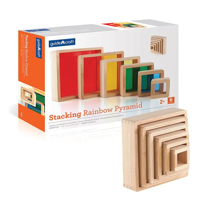 GuideCraft Rainbow Block Pyramid Stacking